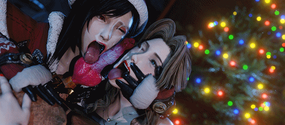 Blueberg 12月新作：天使+瑞秋+雾子+爱丽丝+蒂法 性感女神姐妹花激情双飞-4.gif